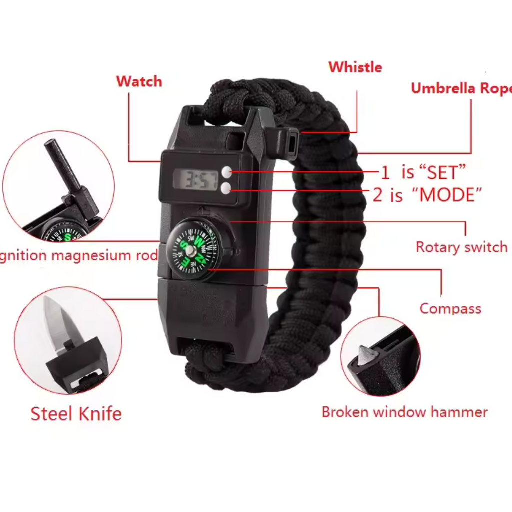 Watch Multitool with Knife, Compass, and Fire Starter image 2