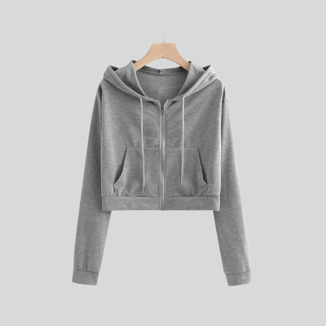 Women's Cropped Zip-Up Hoodie