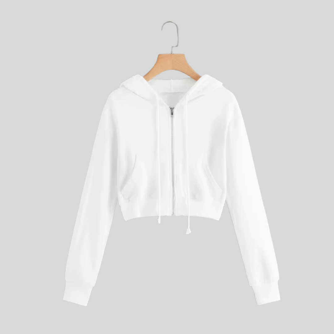 Women's Cropped Zip-Up Hoodie image 0