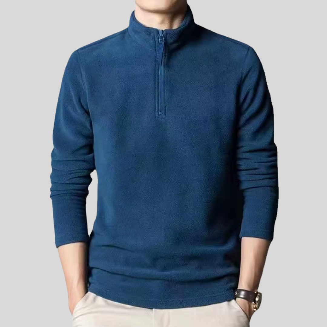 Fleece Half Zipper - Blue, XXL image