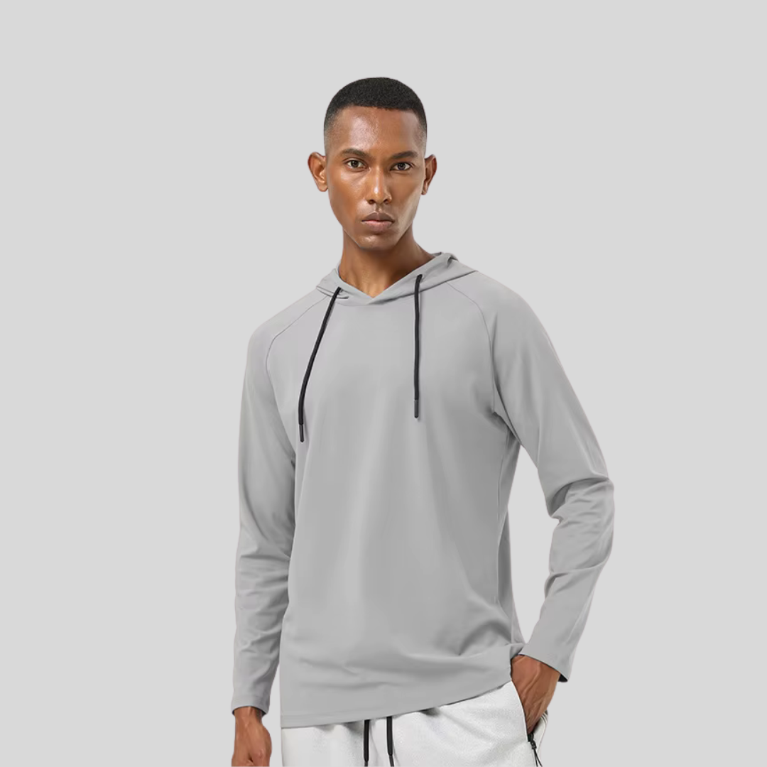 Sports Long Sleeve Hoodies Men - Gray, XL image